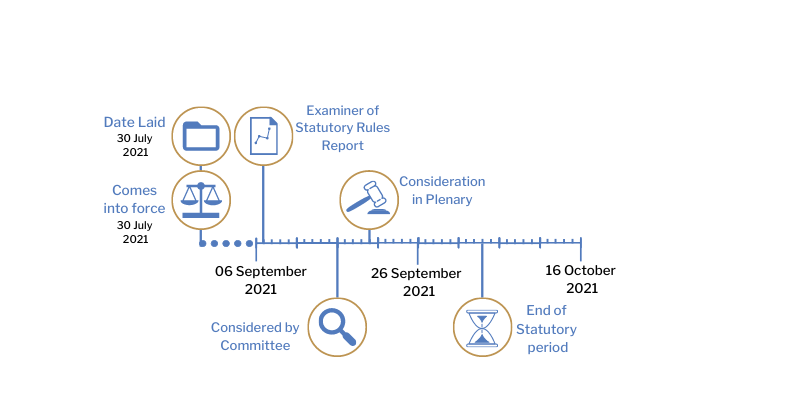 This tracker shows the progress of The Health Protection (Coronavirus, Restrictions) Regulations (Northern Ireland) 2021 (Amendment No. 13) Regulations (Northern Ireland) 2021. The exact details are shown in the table below.